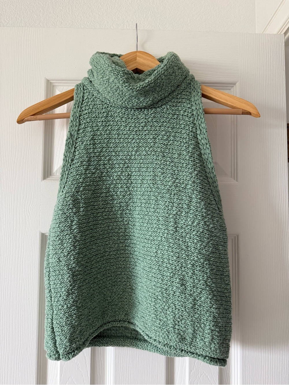 By Together Sleeveless Cowl Neck Sweater Vest in Sage Green